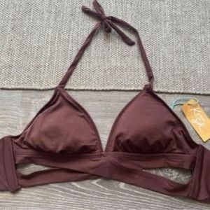 Brown bikini top